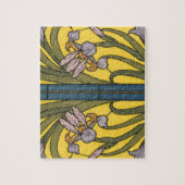 Iris Blume Art Nouveau Glass Pattern Puzzle (Vertikal)