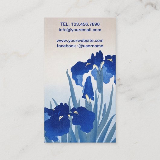 Iris Blume Art Vintag tr6466 Visitenkarte (Rückseite)