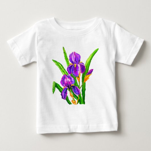 Iris Blume Baby T - Shirt Irises (Vorderseite)
