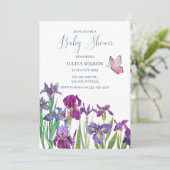 Iris Blume Babydusche Einladung (Stehend Vorderseite)