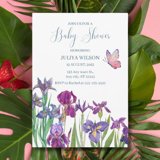 Iris Blume Babydusche Einladung