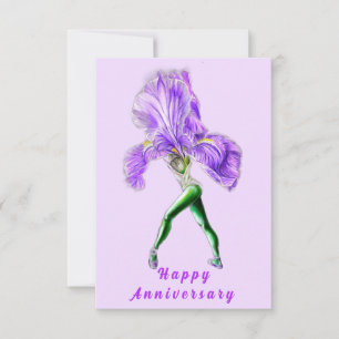 Iris Blume Ballet Dancer Jubiläumskarte Karte