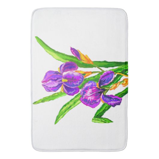 Iris Blume Bath Mat Badematte (Vorderseite Vertikal)