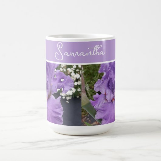 Iris Blume Blume Lila Lavender Lilac Floral Kaffeetasse (Mittel)