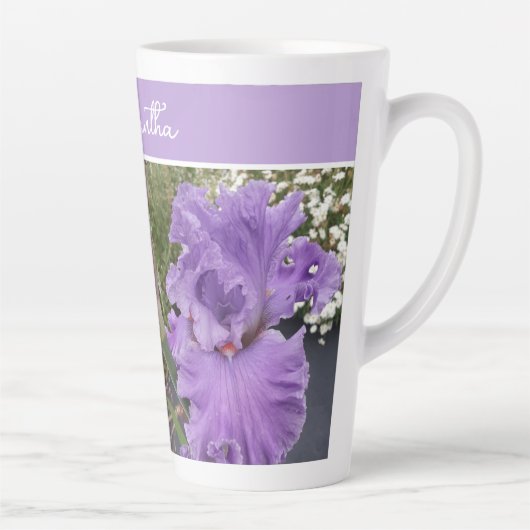 Iris Blume Blume Lila Lavender Lilac Floral Milchtasse (Rechts)
