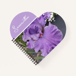Iris Blume Blume Lila Lavender Lilac Schürze Notizblock