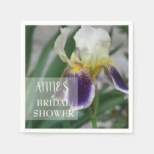 Iris Blume Brautparty Paper Napkins Serviette (Vorderseite)