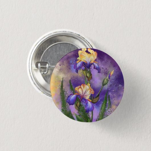 Iris Blume Button Beautiful Irises (Vorne & Hinten)