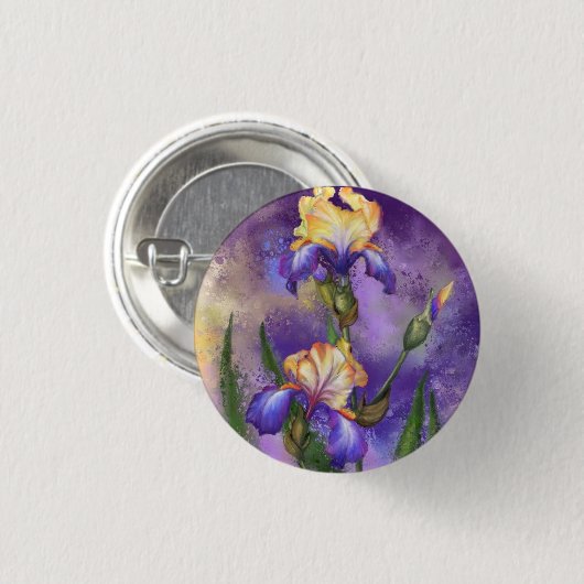Iris Blume Button Iris Painting (Vorne & Hinten)
