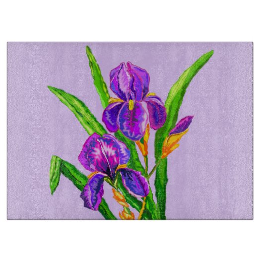 Iris Blume Cutting Board Schneidebrett (Vorderseite)