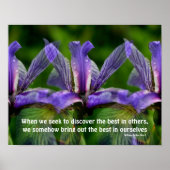 Iris Blume Einstellung Inspiration Zitat Poster (Vorne)