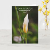 Iris Blume Faith Bible Verse Note Card Karte (Gelbe Blume)