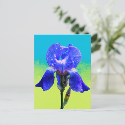 Iris-Blume Feiertagspostkarte (Stehend Vorderseite)