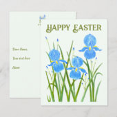 Iris-Blume-Flachkarte (Vorne/Hinten)