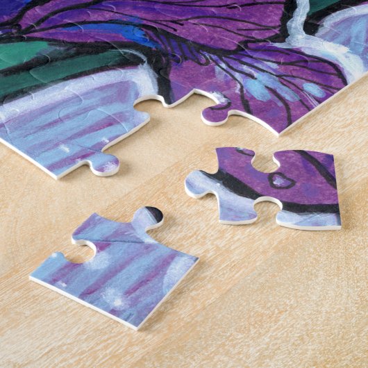 Iris Blume Frühlingsblumen Blumenbemalung Lila Puzzle (Seite)