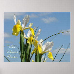 Iris Blume Garden Art druckt Blue Sky Floral Poster