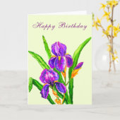 Iris Blume Geburtstagskarte Karte (Gelbe Blume)