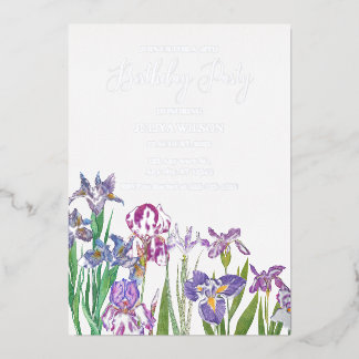 Iris Blume Geburtstagspartei Folieneinladung