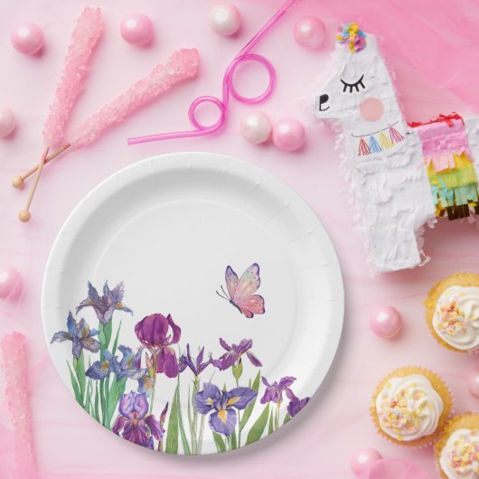 Iris Blume Geburtstagspartei Pappteller (Party)