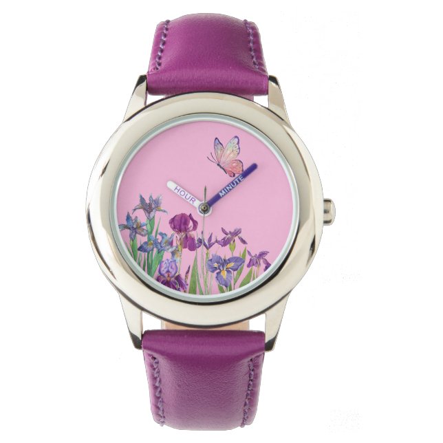 Iris Blume Girls Armbanduhr (Vorderseite)