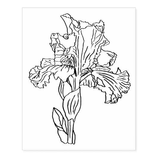 Iris-Blume Gummistempel (Prägung)