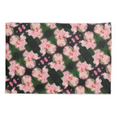 Iris-Blume in pfirsichfarbenem Abstraktem Muster Kissenbezug (Rückseite)