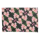 Iris-Blume in pfirsichfarbenem Abstraktem Muster Kissenbezug (Vorderseite)