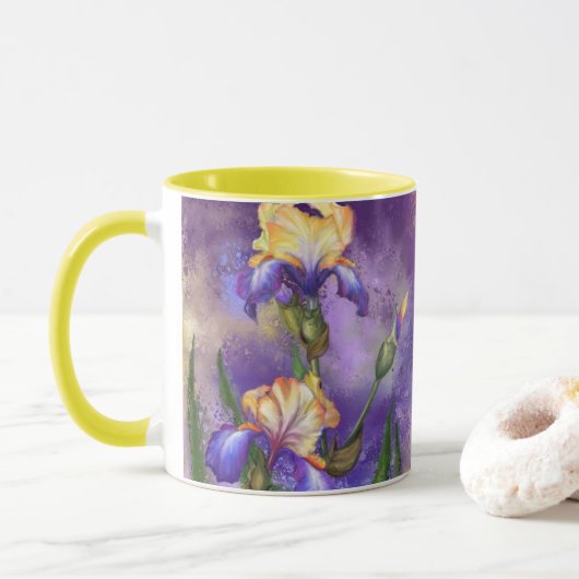 Iris Blume Kaffee Tasse (Mit Donut)