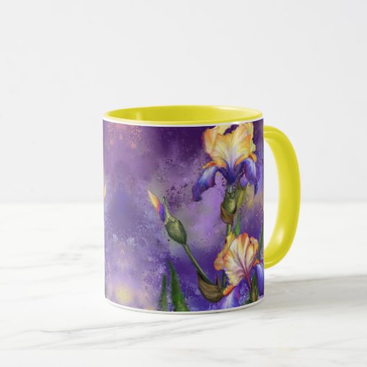 Iris Blume Kaffee Tasse (VorderseiteRechts)