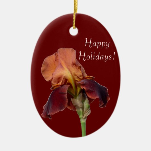 Iris-Blume Keramik Ornament (Vorne)