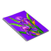 Iris-Blume - Lila - Foto hinzufügen / Text / Name Notizblock (Rechte Seite)