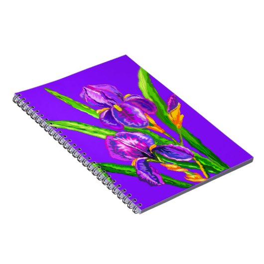 Iris-Blume - Lila - Foto hinzufügen / Text / Name Notizblock (Rechte Seite)