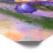 Iris Blume Lila Irische Postermalerei Poster (Ecke)