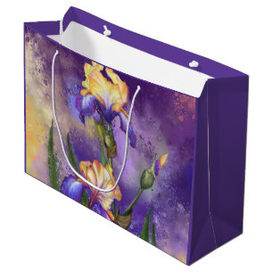 Iris Blume Lila Irische Tasche schenken - Malerei Große Geschenktüte
