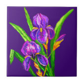 Iris Blume Lila Tile - Farbe auswählen Fliese (Vorderseite)