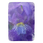 Iris Blume Lila Watercolor Badematte (Vorderseite Vertikal)