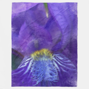 Iris Blume Lila Watercolor Fleecedecke