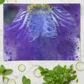 Iris Blume Lila Watercolor Geschirrtuch (Gefaltet)