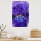 Iris Blume Lila Watercolor Poster (Küche)