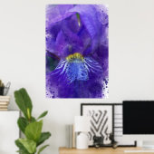 Iris Blume Lila Watercolor Poster (Heimbüro)