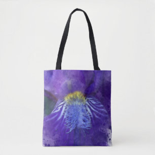 Iris Blume Lila Watercolor Tasche