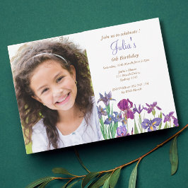 Iris Blume Mädchen Geburtstagsgeschenk Foto Einladung