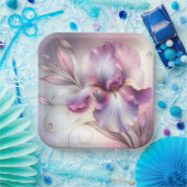 Iris-Blume mit Gold Etch Pappteller (Party)