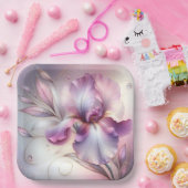 Iris-Blume mit Gold Etch Pappteller (Party)