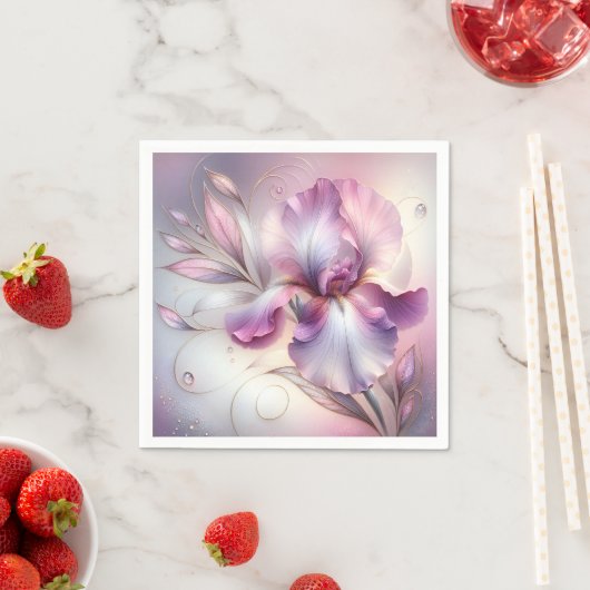 Iris-Blume mit Gold Etch Serviette (Beispiel)