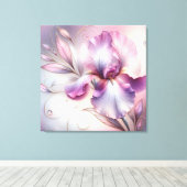 Iris-Blume mit Goldschmiedearbeiten Leinwanddruck (Insitu (Holzboden))
