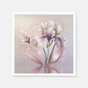 Iris-Blume mit Goldschmiedearbeiten Serviette