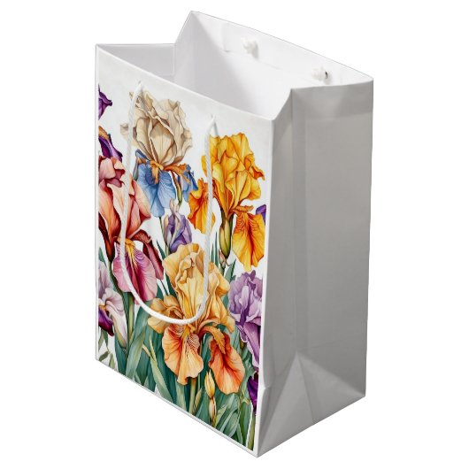 Iris-Blume Mittlere Geschenktüte (Vorderseite Schrägansicht)