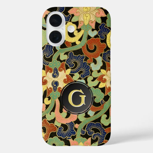 Iris-Blume Monogramm Case-Mate iPhone Hülle (Rückseite)