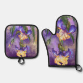 Iris Blume Oven Mitt & Pot Holder Set (Vorderseite)